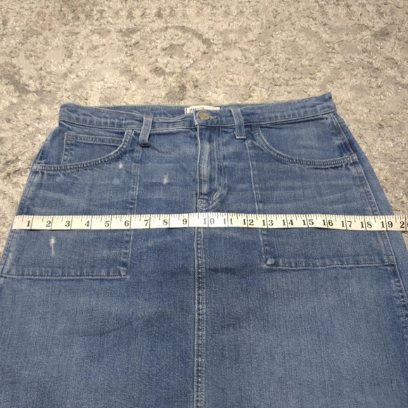 MADEWELL Distressed Denim Pencil Skirt, Released Hem, Cotton Spandex,  29 - Picture 15 of 16